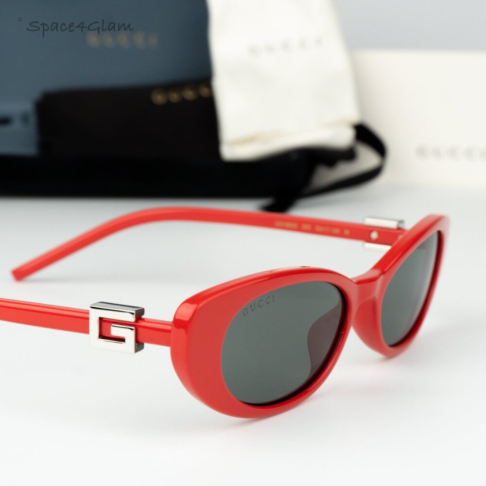 Gucci Women Sunglasses Red Grey Cat Eye GG1680S 005 BRAND NEW - Picture 4 of 8